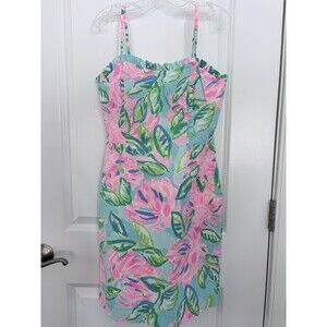 Lilly Pulitzer Size 00 Brenda Stretch Spaghetti Dress Multi Blossom - EUC